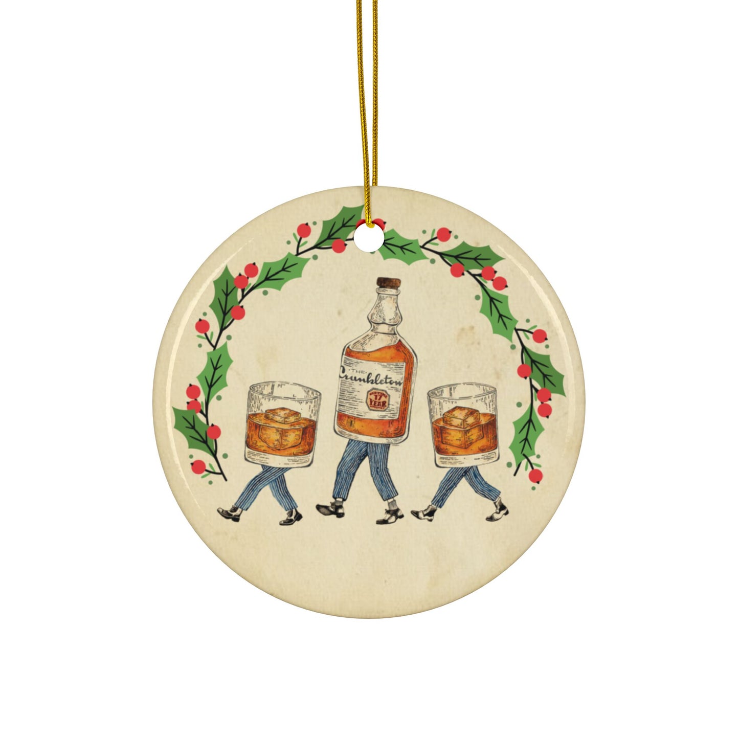 Crunkleton Walking Whiskey Ceramic Ornament